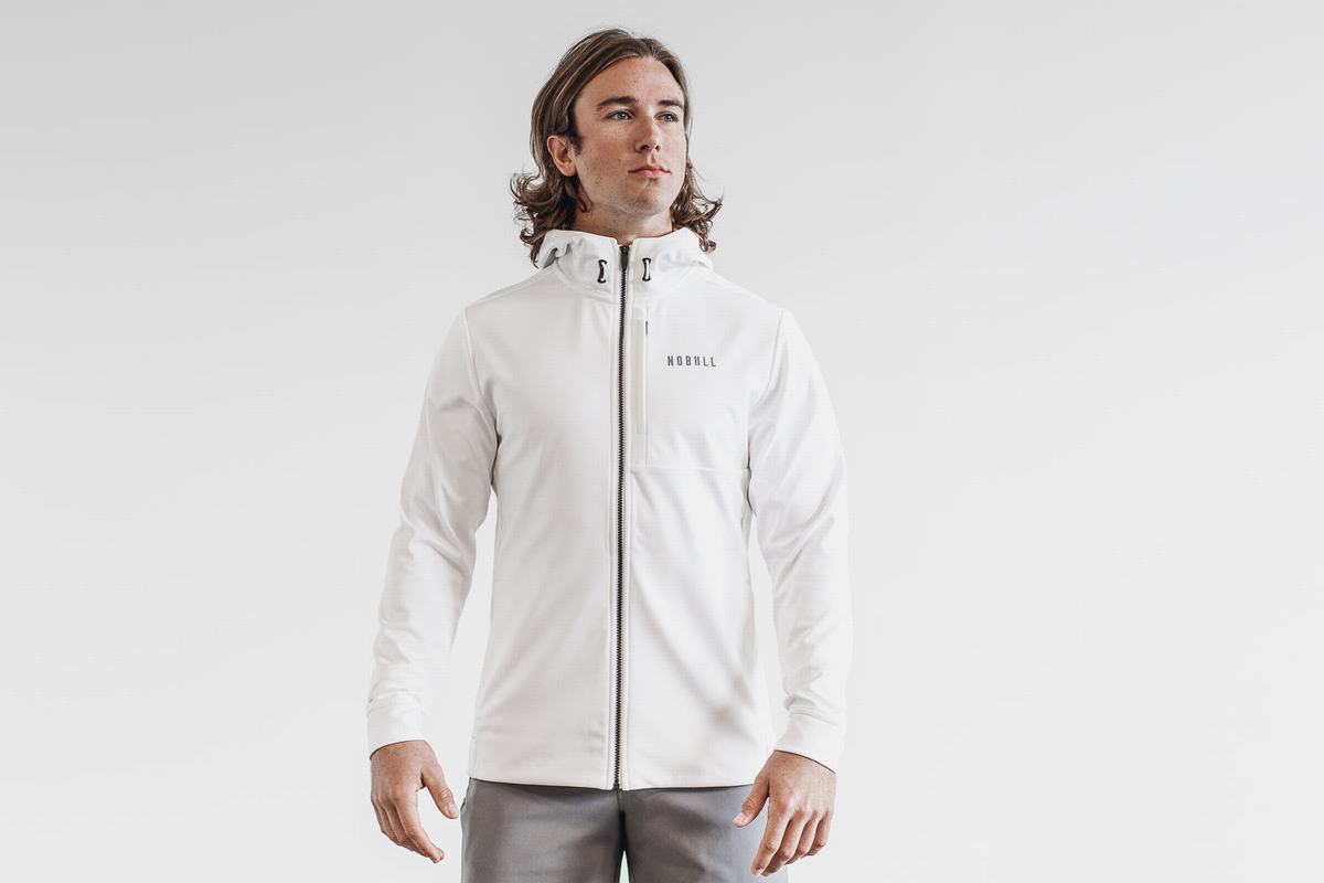 Nobull Softshell Men\'s Jackets White | Australia (GA0562)